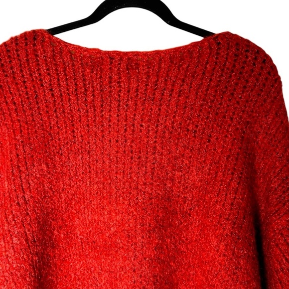 Molly Bracken Women's Chunky Knit Oversized Red Sweater-Medium - Picture 5 of 10